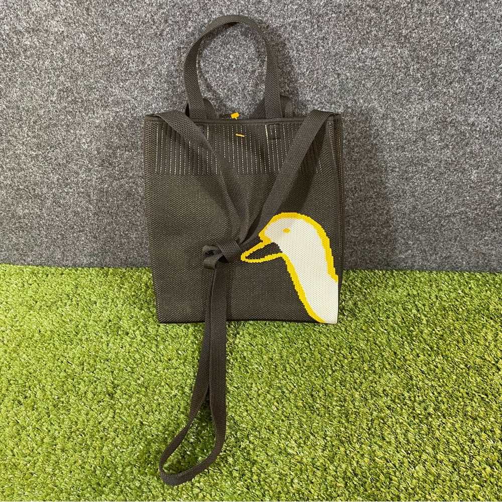 Japanese Mini Duck Tote Bag Purse Knitted Shoulder Bag Shopping Black White Gold
